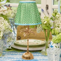 Mrs. Alice Green & Blue Lotus Lampshade (18cm)< Summer Lighting | Lampshades