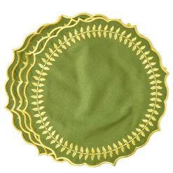 Mrs. Alice Green & Gold Laurel Placemats (Set of 4)< Placemats