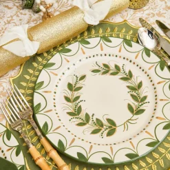 Mrs. Alice Green & Gold Laurel Placemats (Set of 4)< Placemats