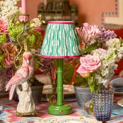 Mrs. Alice Green & Raspberry Ikat Lampshade (18cm)< Summer Lighting | Lampshades