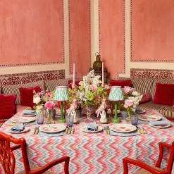 Mrs. Alice Green & Raspberry Ikat Lampshade (18cm)< Summer Lighting | Lampshades