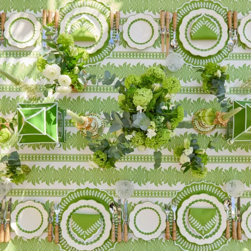 Mrs. Alice Green Fern Stripe Tablecloth< Tablecloths
