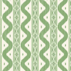 Mrs. Alice Green Ikat Stripe Wallpaper< Serena Fresson Wallpapers