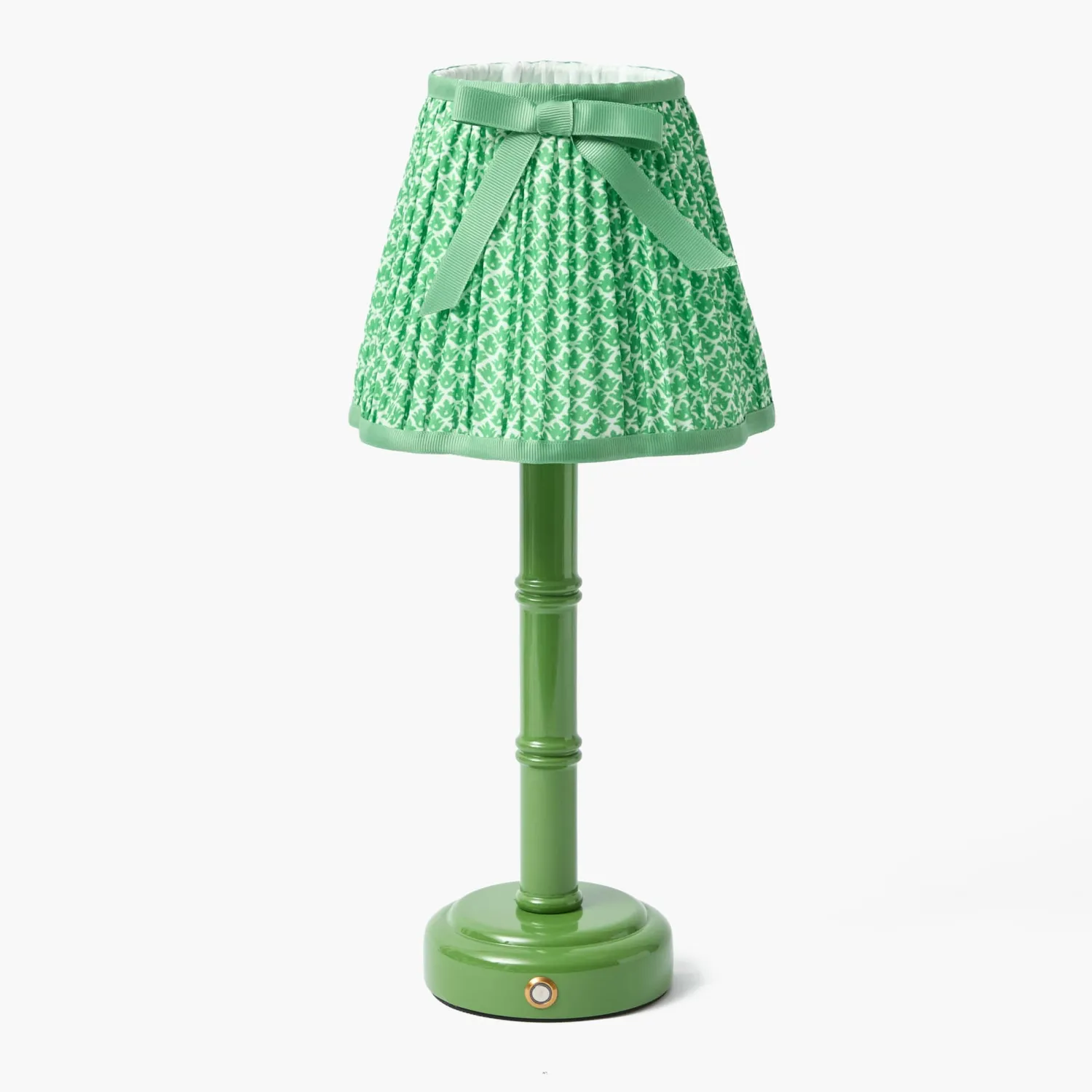 Mrs. Alice Green Leonora Lacquer Rechargeable Lamp with Green Lotus Bow Shade (18cm)< Rechargeable Table Lamps | For The Millenial