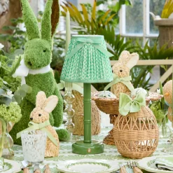 Mrs. Alice Green Leonora Lacquer Rechargeable Lamp with Green Lotus Bow Shade (18cm)< Rechargeable Table Lamps | For The Millenial