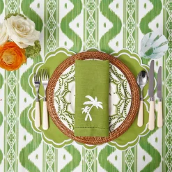 Mrs. Alice Green Linen Palm Tree Napkins (Set of 4)< Summer Table Linen | Napkins