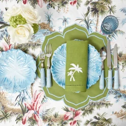 Mrs. Alice Green Linen Palm Tree Napkins (Set of 4)< Summer Table Linen | Napkins