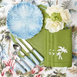 Mrs. Alice Green Linen Palm Tree Napkins (Set of 4)< Summer Table Linen | Napkins