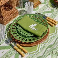 Mrs. Alice Green Linen Palm Tree Napkins (Set of 4)< Summer Table Linen | Napkins