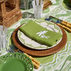 Mrs. Alice Green Linen Palm Tree Napkins (Set of 4)< Summer Table Linen | Napkins