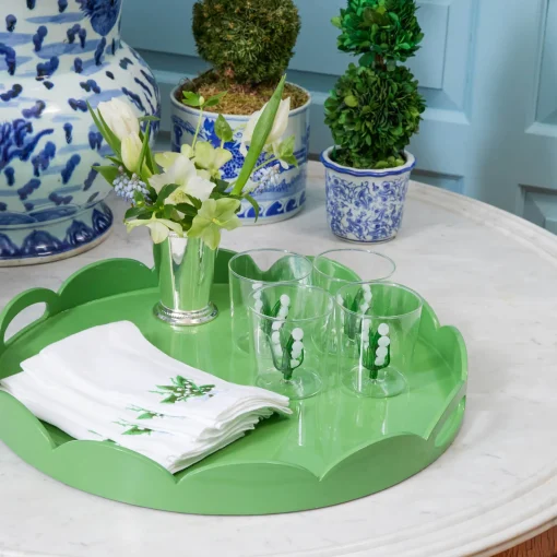 Mrs. Alice Green Scalloped Lacquer Round Tray< Trays | For Her