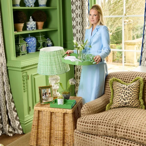 Mrs. Alice Green Scalloped Lacquer Round Tray< Trays | For Her