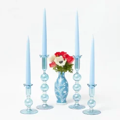Mrs. Alice Handmade Ice Blue Candles (Set of 8)< Summer Candleware | Candles