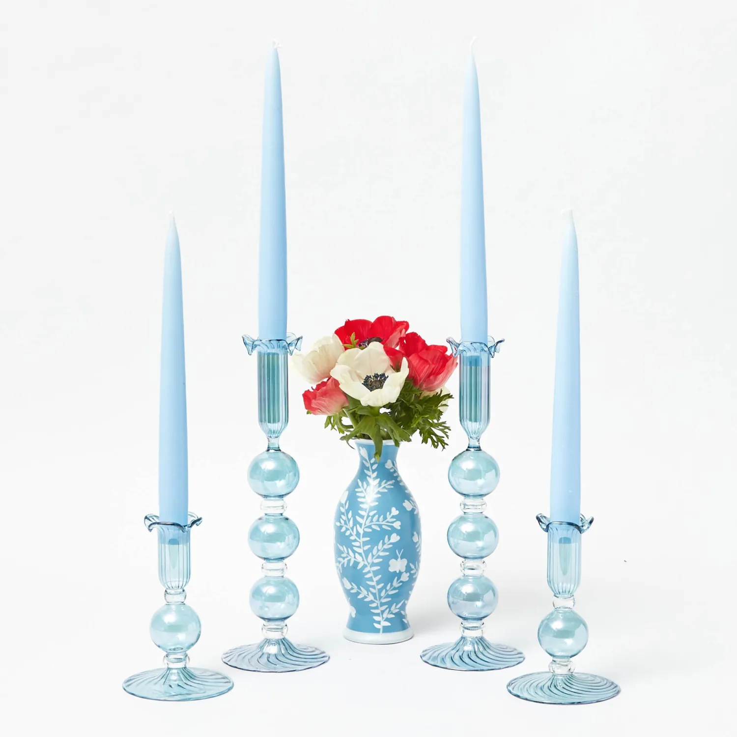 Mrs. Alice Handmade Ice Blue Candles (Set of 8)< Summer Candleware | Candles