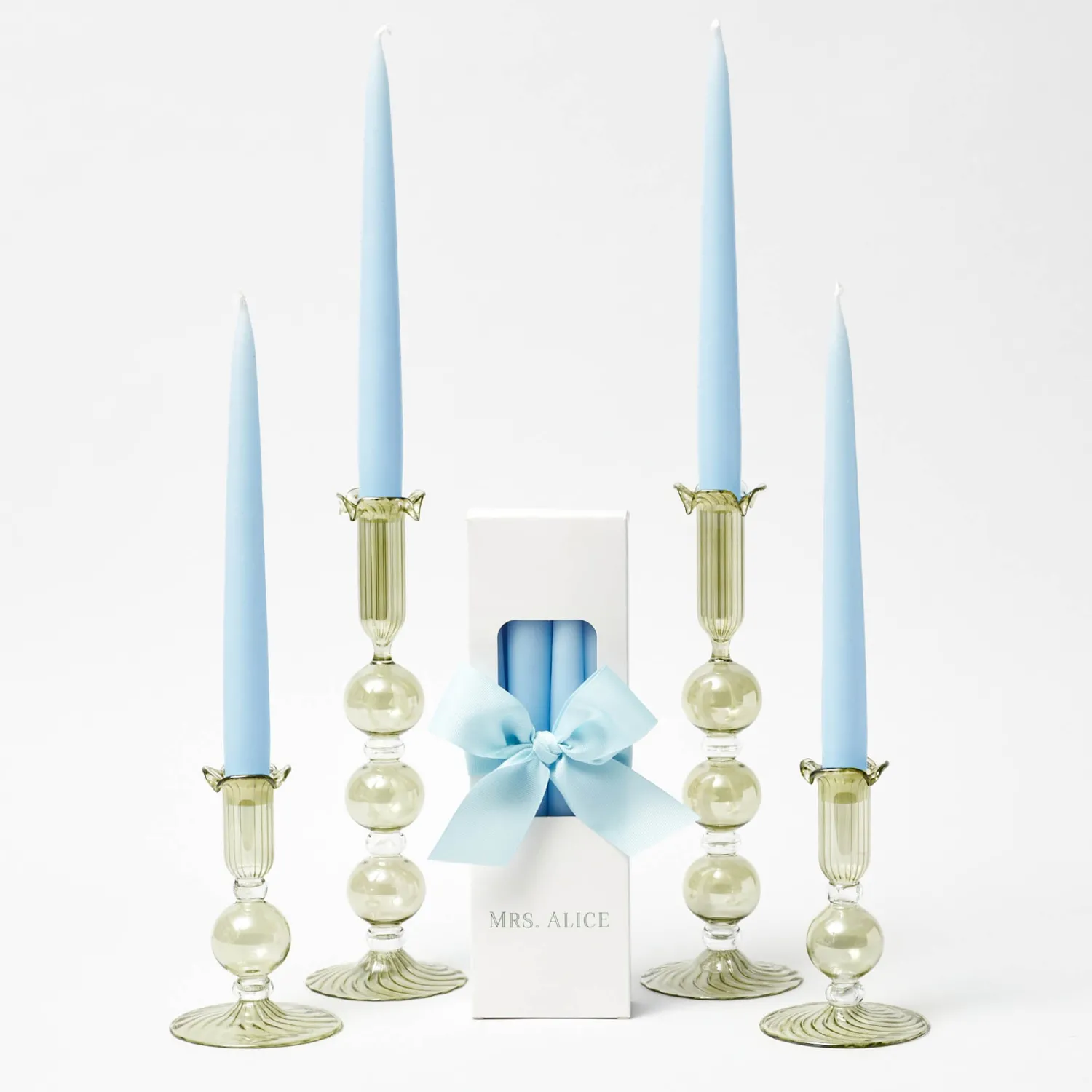 Mrs. Alice Handmade Ice Blue Candles (Set of 8)< Summer Candleware | Candles