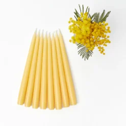 Mrs. Alice Handmade Soft Yellow Candles (Set of 8)< Summer Candleware | Candles