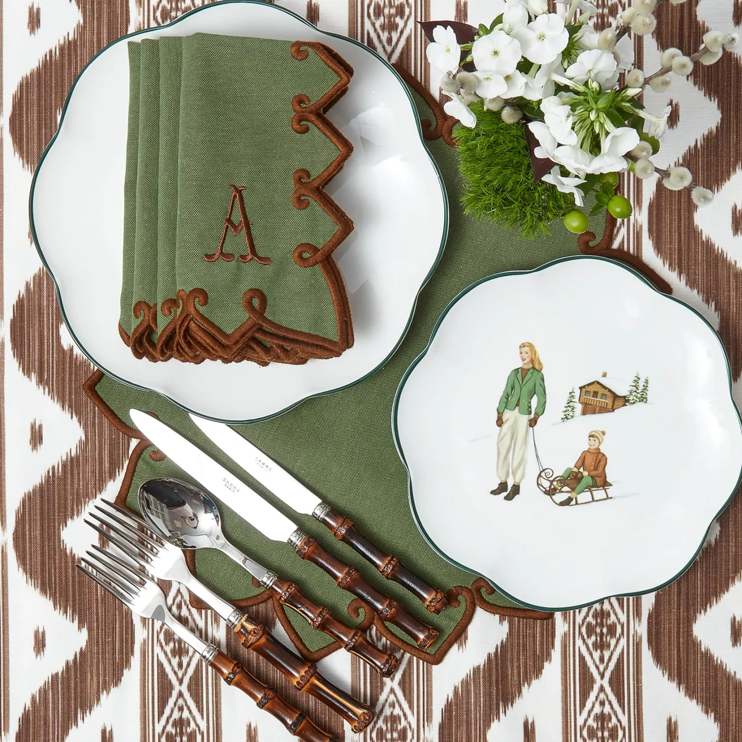 Mrs. Alice Heidi & Hans Skier Starter Plates (Set of 4)< Starter Plates | Crockery Sets