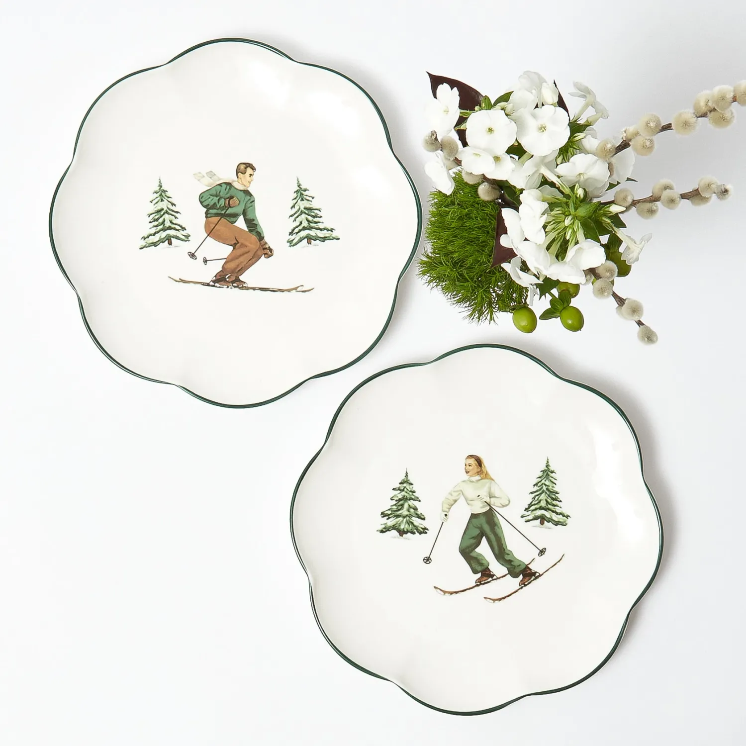 Mrs. Alice Heidi & Hans Skier Starter Plates (Set of 4)< Starter Plates | Crockery Sets