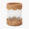 Mrs. Alice Helena Rattan Hurricane Lantern< Summer Glassware | Summer Candleware