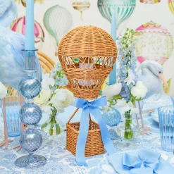 Mrs. Alice Hot Air Balloon Rechargeable Lamp with Blue Bow< Rechargeable Table Lamps | Lamp Stands