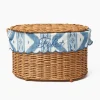 Mrs. Alice Isabella Rattan Basket with Ikat Liner (Small)< For The Hostess | For The Rattan Lover
