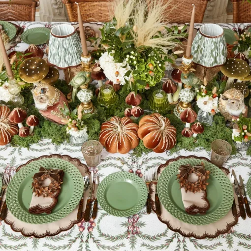 Mrs. Alice Isabella Taupe & Chocolate Placemats & Napkins (Set of 4)< Table Linen Sets | Mrs. Alice Monogram