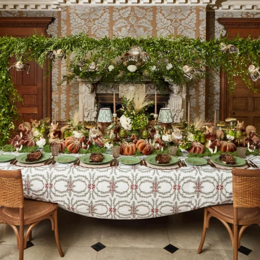 Mrs. Alice Isabella Taupe & Chocolate Placemats & Napkins (Set of 4)< Table Linen Sets | Mrs. Alice Monogram