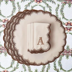 Mrs. Alice Isabella Taupe & Chocolate Placemats (Set of 4)< Placemats