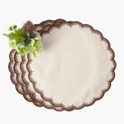 Mrs. Alice Isabella Taupe & Chocolate Placemats (Set of 4)< Placemats