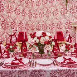 Mrs. Alice Isla Pink Toile Tablecloth< Tablecloths