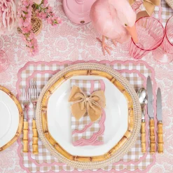 Mrs. Alice Isla Putty & Pink Gingham Placemats (Set of 4)< Placemats