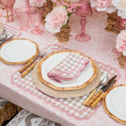 Mrs. Alice Isla Putty & Pink Gingham Placemats (Set of 4)< Placemats