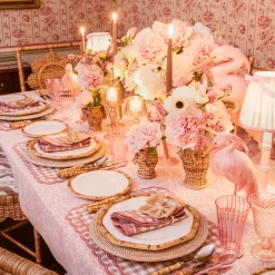 Mrs. Alice Isla Putty & Pink Gingham Placemats (Set of 4)< Placemats