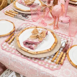 Mrs. Alice Isla Putty & Pink Gingham Napkins (Set of 4)< Napkins | Mrs. Alice Monogram