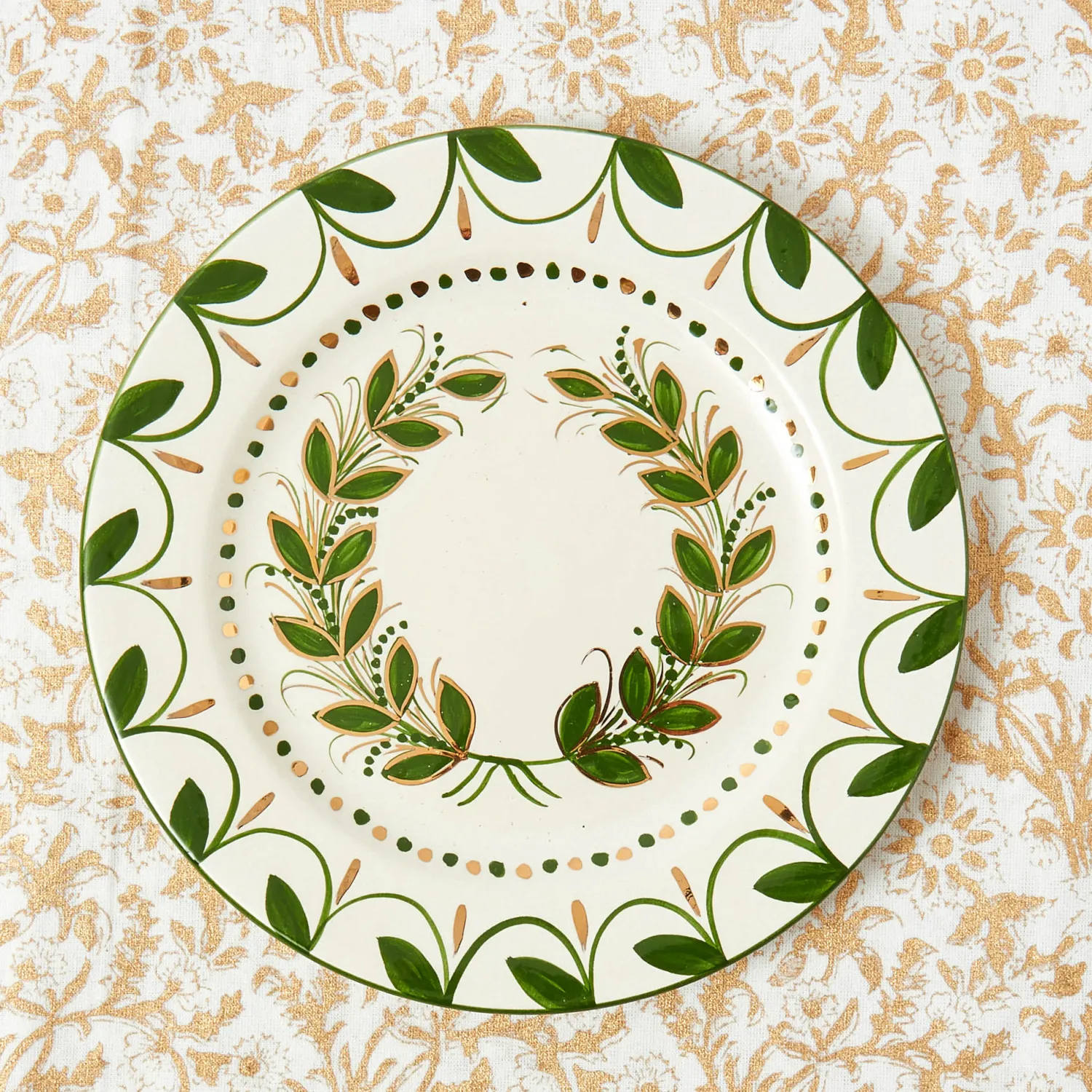 Mrs. Alice Josephine Olive & Gold Garland Starter Plate< Starter Plates