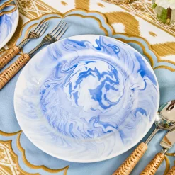 Mrs. Alice Julia Blue Marbled Dinner & Starter Plates (Set of 8)< Summer Crockery | Crockery Sets