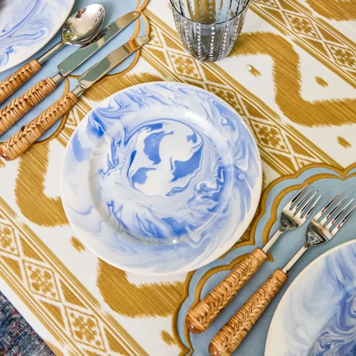 Mrs. Alice Julia Blue Marbled Starter Plate (Set of 4)< Summer Crockery | Starter Plates