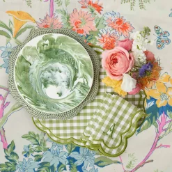 Mrs. Alice Julia Green Marbled Dinner Plates (Set of 4)< Summer Crockery | Dinner Plates