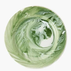 Mrs. Alice Julia Green Marbled Starter Plate< Summer Crockery | Starter Plates