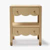 Mrs. Alice Juliette Grasscloth Bedside Table< Furniture