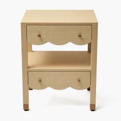 Mrs. Alice Juliette Grasscloth Bedside Table< Furniture
