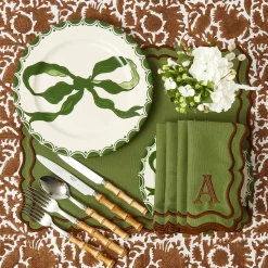 Mrs. Alice Katherine Green & Chocolate Placemats (Set of 4)< Placemats