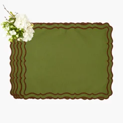 Mrs. Alice Katherine Green & Chocolate Placemats (Set of 4)< Placemats