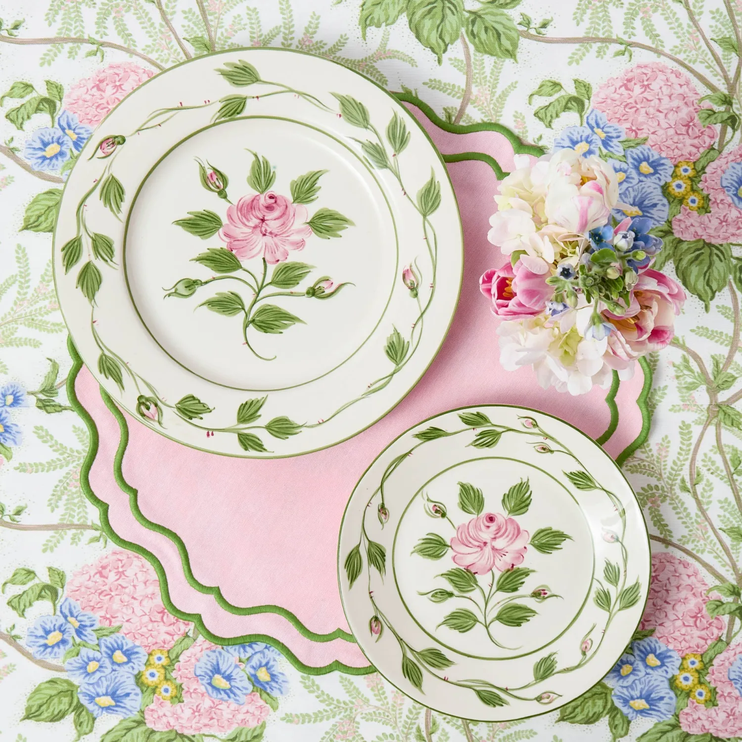 Mrs. Alice Katherine Pink & Green Placemats (Set of 4)< Placemats
