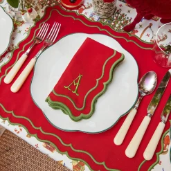 Mrs. Alice Katherine Red & Green Placemats & Napkins (Set of 4)< Table Linen Sets | Mrs. Alice Monogram