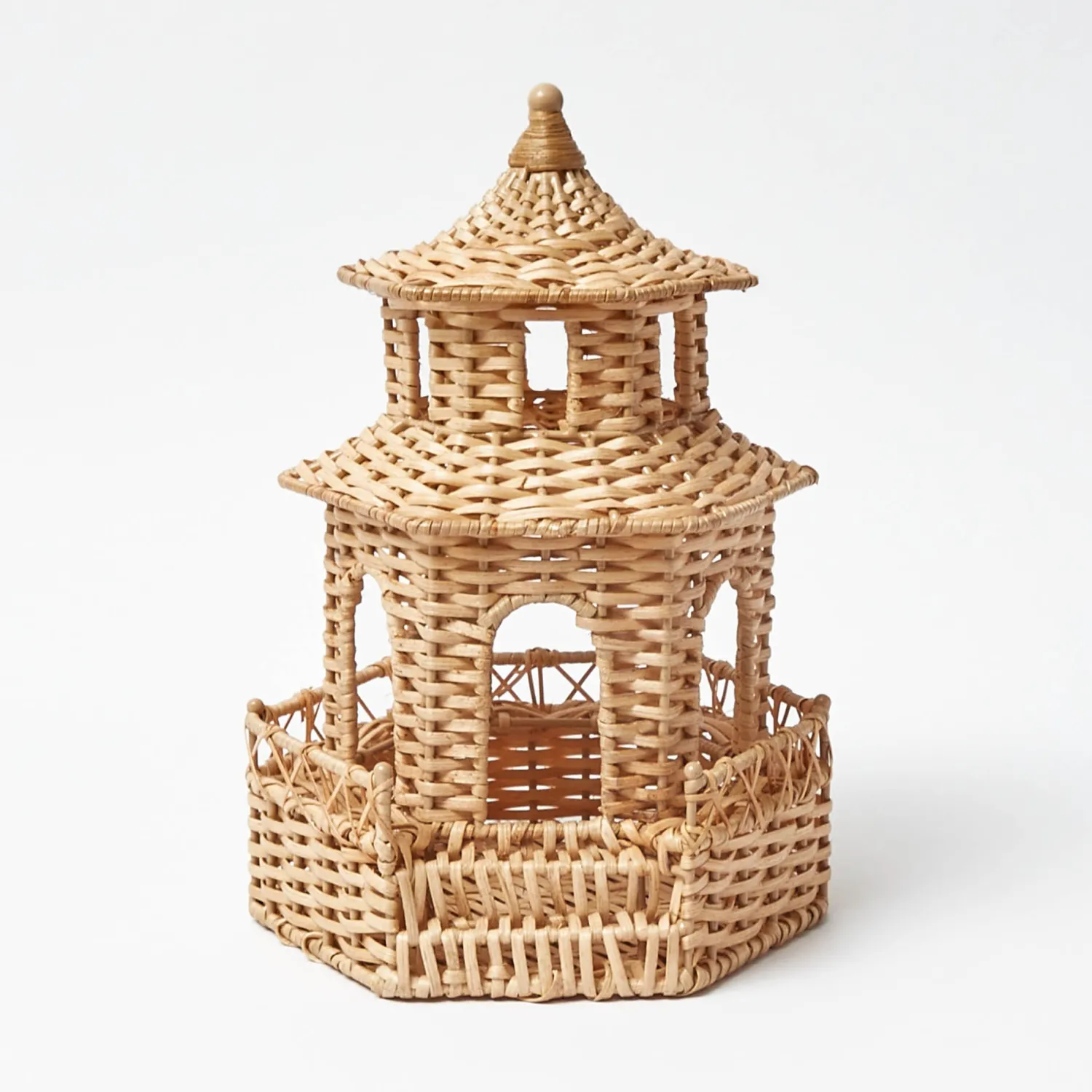 Mrs. Alice Kira Rattan Pagoda Lantern< Year-round Decorations | Pagodas & Lanterns