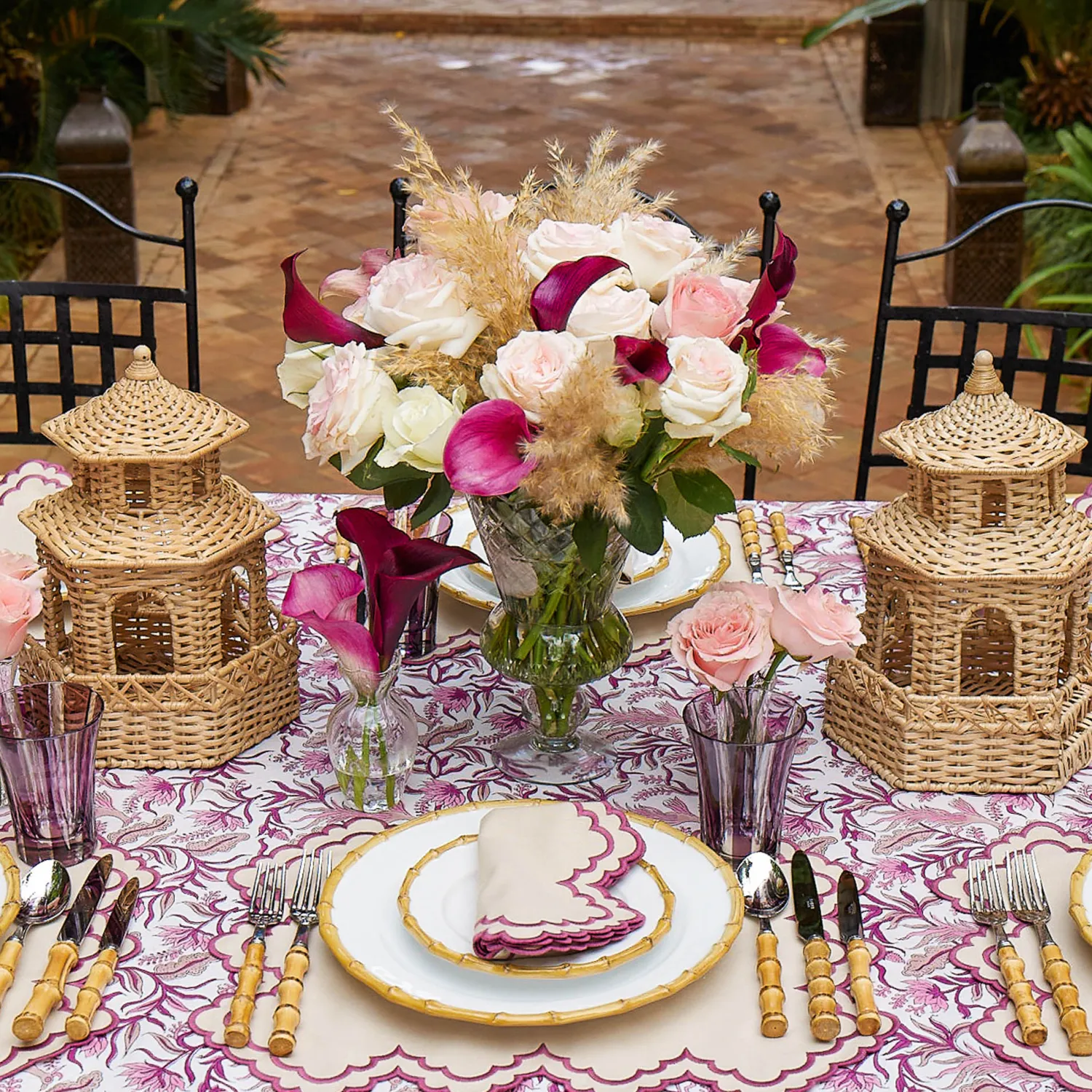 Mrs. Alice Kira Rattan Pagoda Lantern< Year-round Decorations | Pagodas & Lanterns