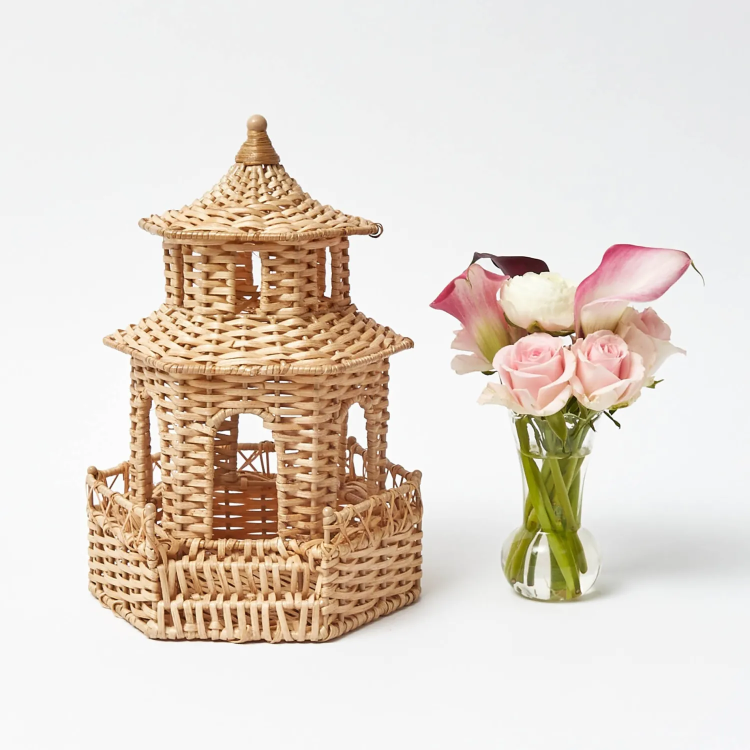 Mrs. Alice Kira Rattan Pagoda Lantern< Year-round Decorations | Pagodas & Lanterns