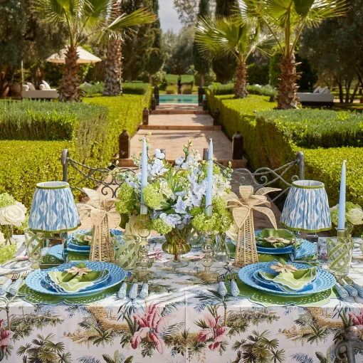 Mrs. Alice La Palmeraie Tablecloth< Summer Table Linen | Tablecloths