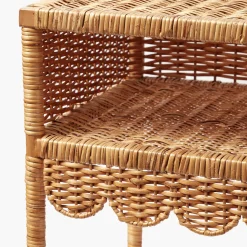 Mrs. Alice Lara Rattan Scalloped Bedside Table< Furniture | Furniture